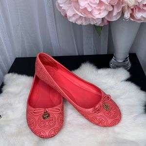 Adorable Auth Pink/Coral Tory Burch Ballet Flats